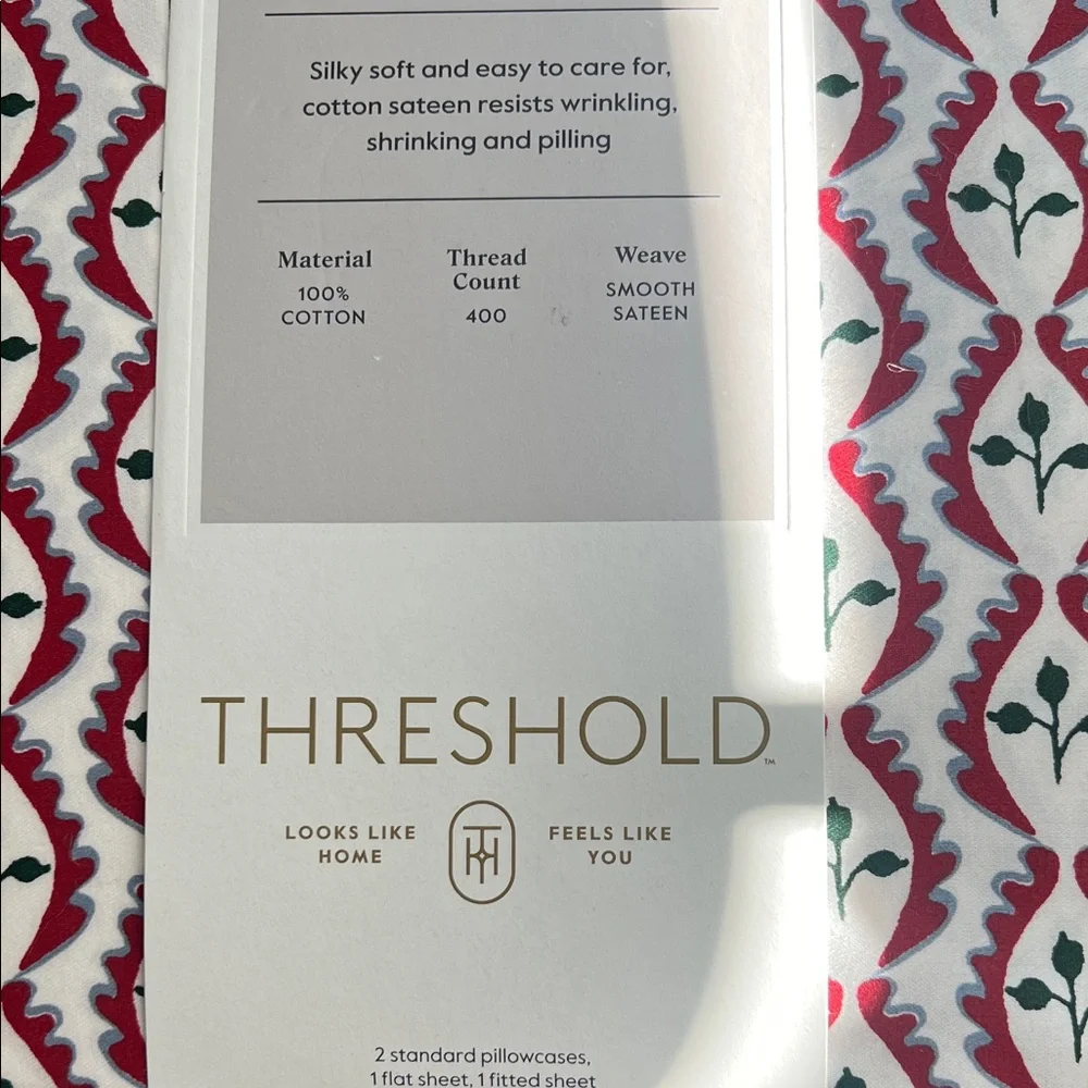 Threshold Performance Sheet Set - Burgundy and White